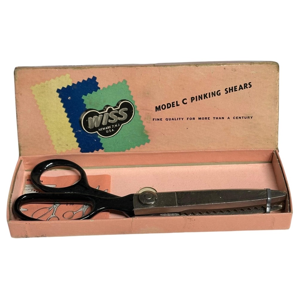Vintage Wiss Pinking Shears Model CB7 Newark NJ‎ USA Original Box Sewing Tool